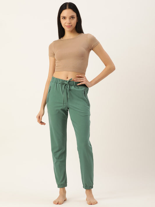 Women Green Slim Fit Joggers