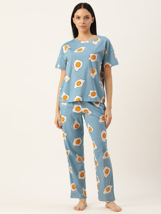 Quirky Graphic Blue Co-ord Set