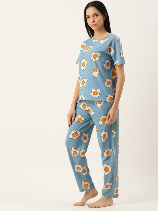 Quirky Graphic Blue Co-ord Set