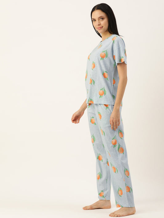 Tropical Graphic Blue Co-ord Set