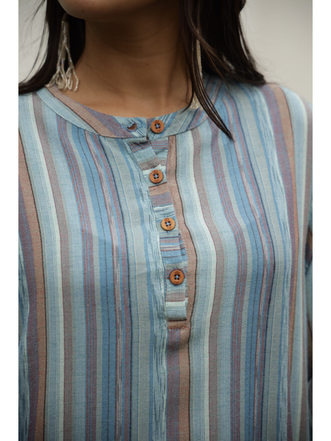 Multi Striped Three-Quarter Sleeves Kurta & Palazzo