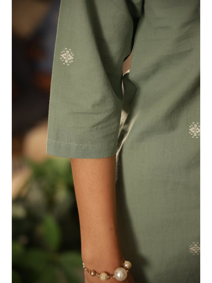 Green Floral Three-Quarter Sleeves Kurta & Palazzo