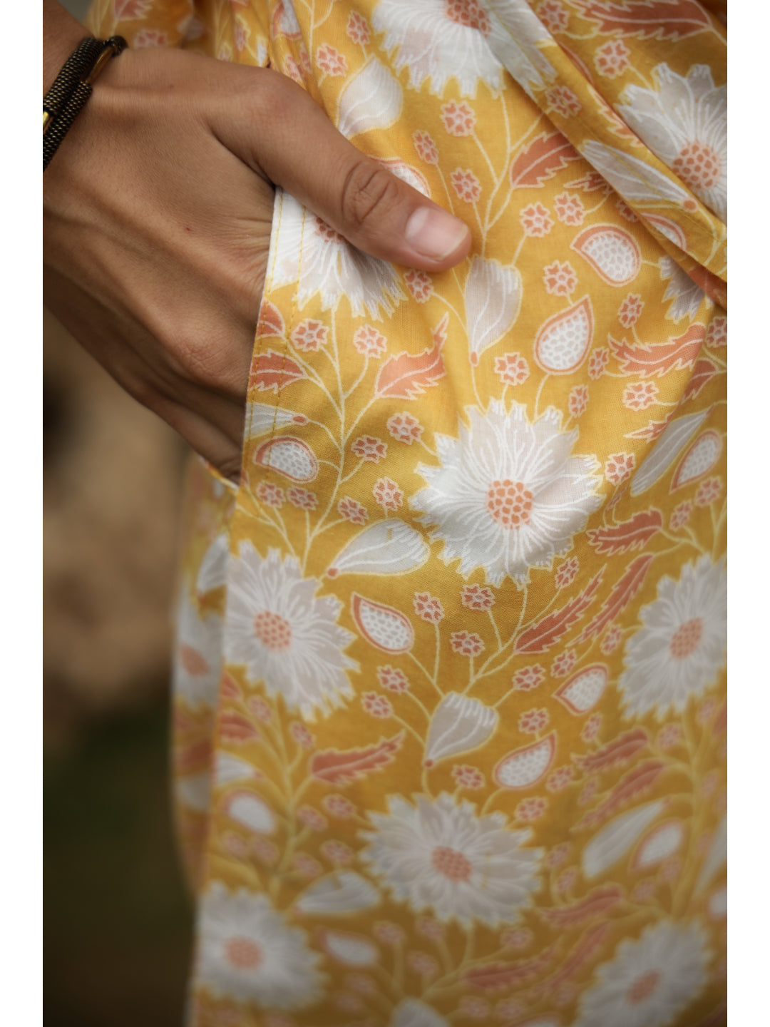 Yellow Floral Three-Quarter Sleeves Kurta & Palazzo