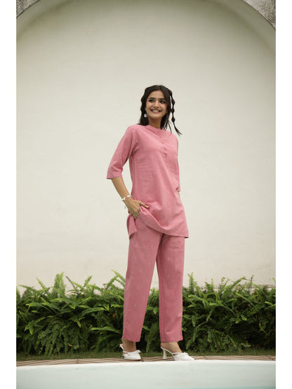 Pink Ethnic Motifs Three-Quarter Sleeves Kurta & Palazzo