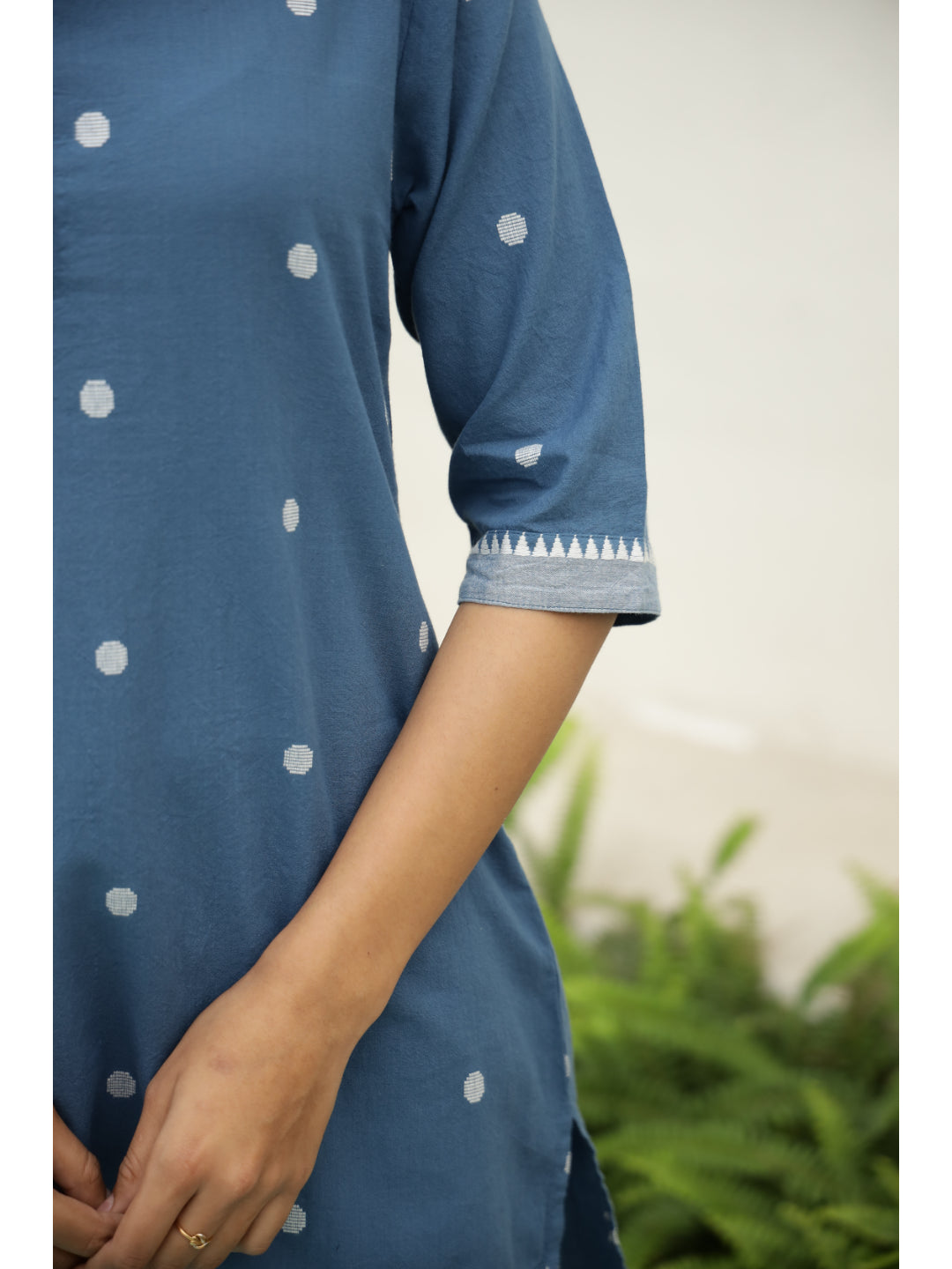 Blue Ethnic Motifs Three-Quarter Sleeves Kurta & Palazzo