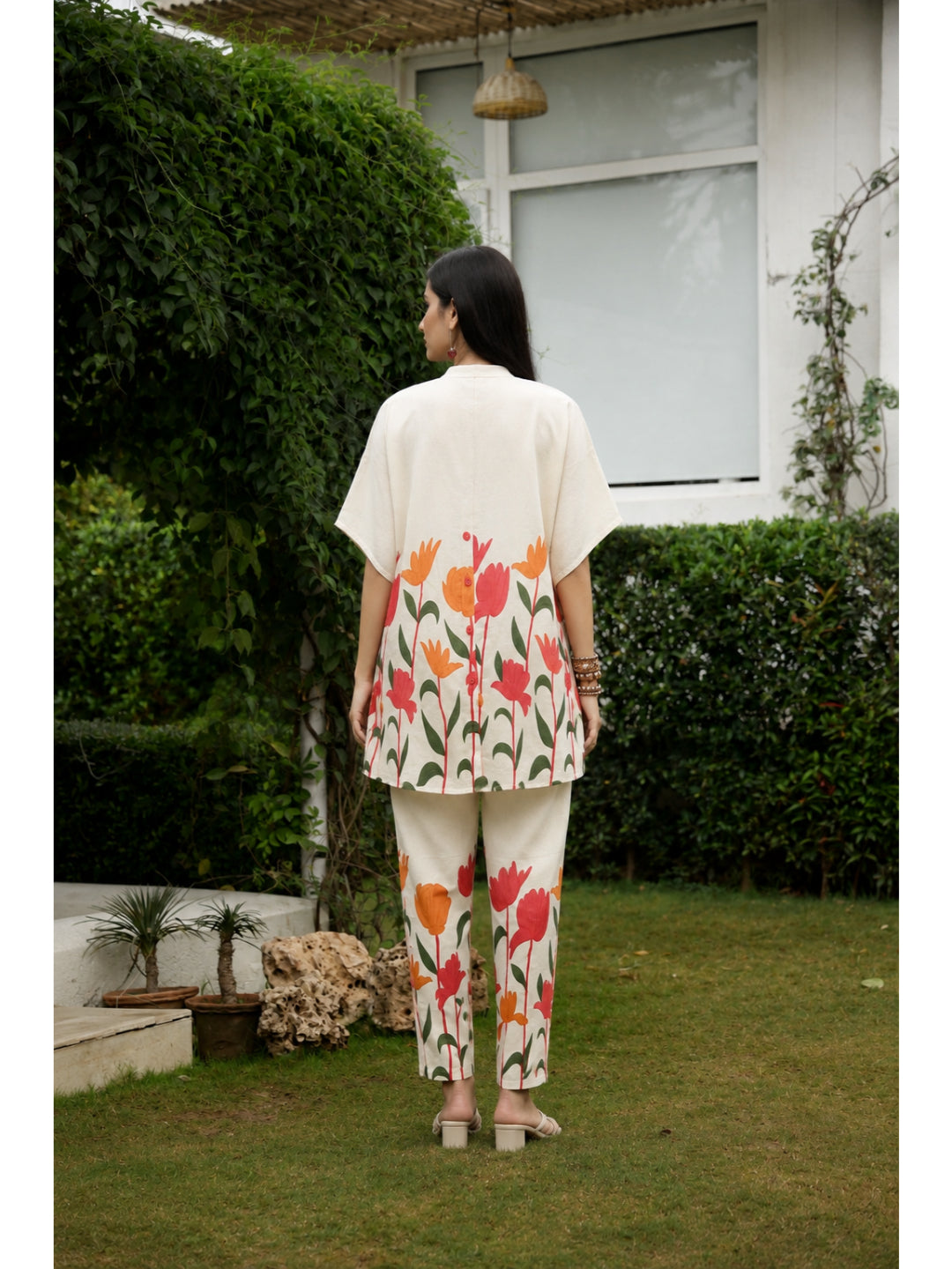 Multi Floral Three-Quarter Sleeves Co-ord Set
