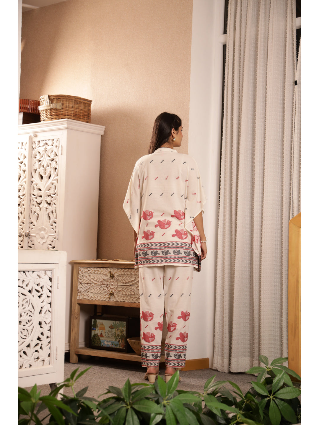 Multi Ethnic Motifs Three-Quarter Sleeves Co-ord Set