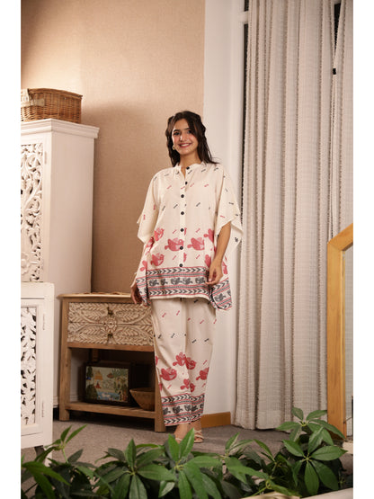 Multi Ethnic Motifs Three-Quarter Sleeves Co-ord Set