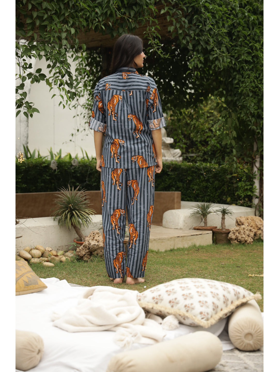 Grey Animal Full Sleeves Co-ord Set