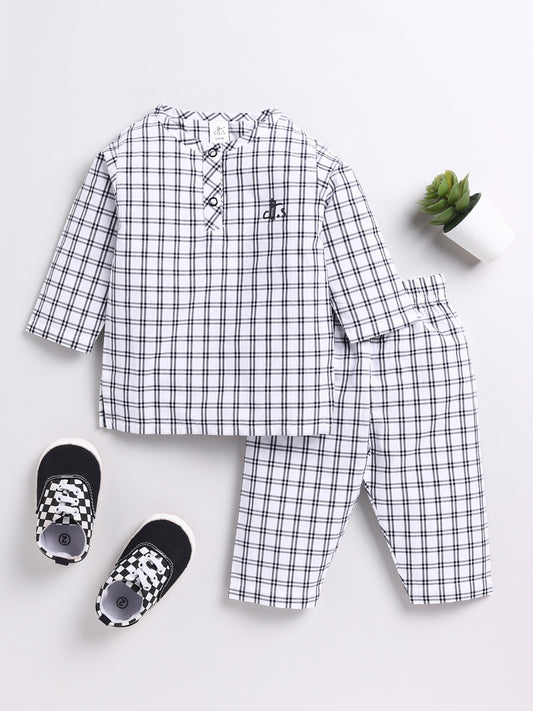 Black Checked Kurta & Pyjamas