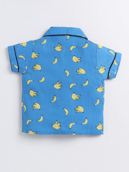 Banana Blue Cotton Half Sleeve Nightwear Set