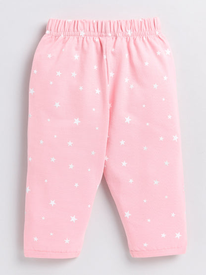 Reach for the Stars Pink Cotton Full Sleeve Nightwear Set