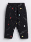 Space Theme Black Cotton Full Sleeve Night Suit