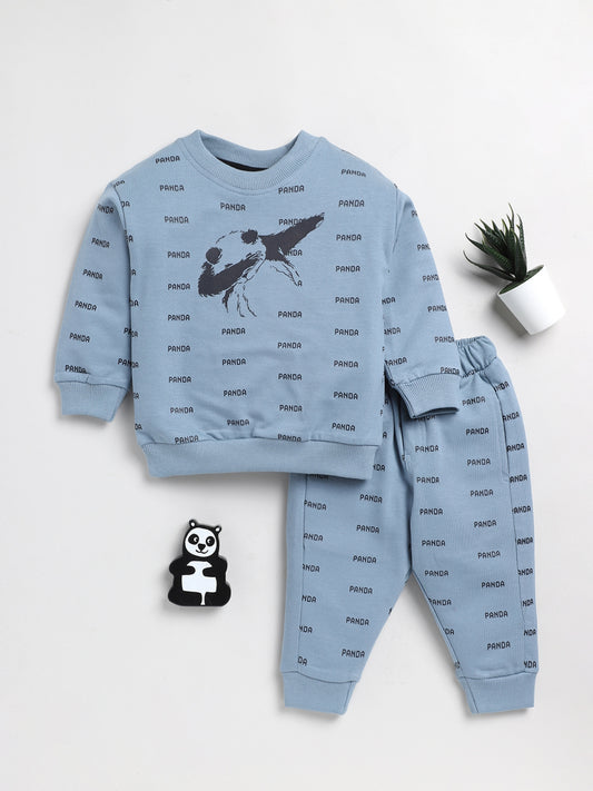 Panda Blue Full Sleeve Co-ord Set