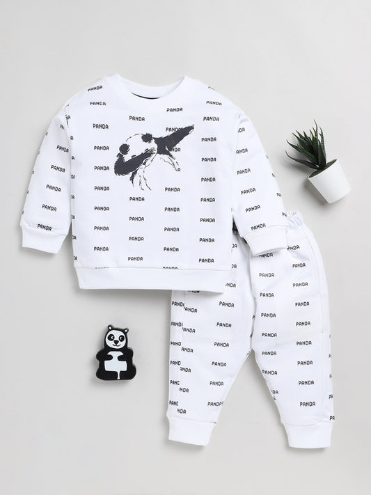 Panda White Full Sleeve Co-ord Set