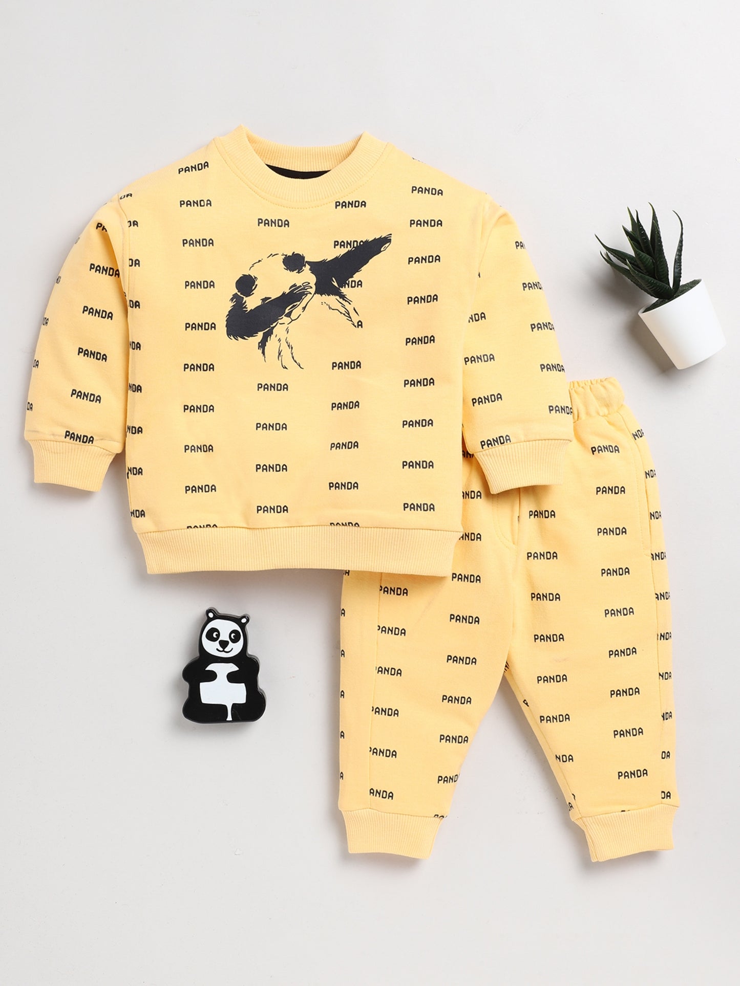 Panda Yellow Full Sleeve Co-ord Set