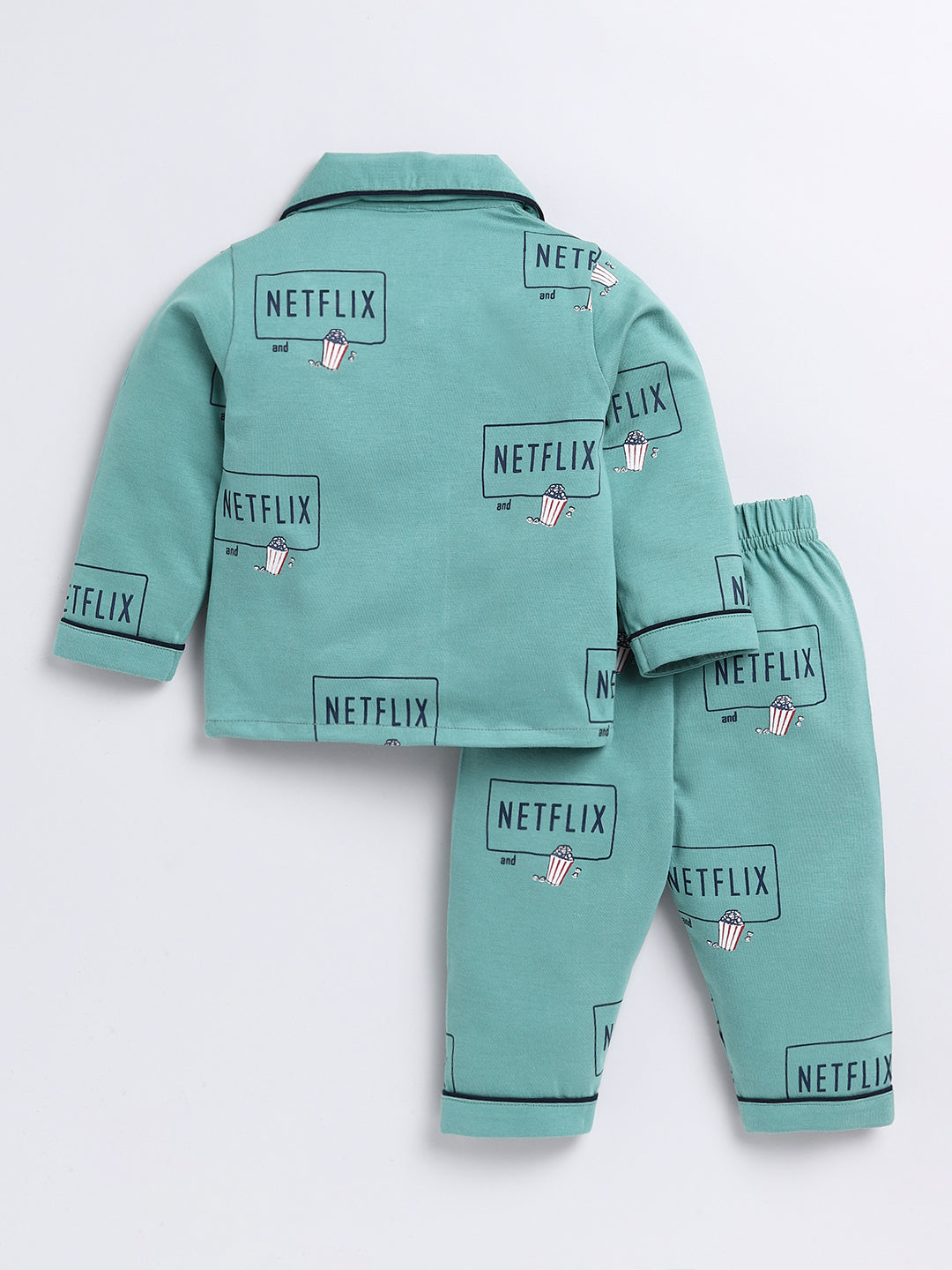 Green Netflix and Chill Full Sleeve Night Suit