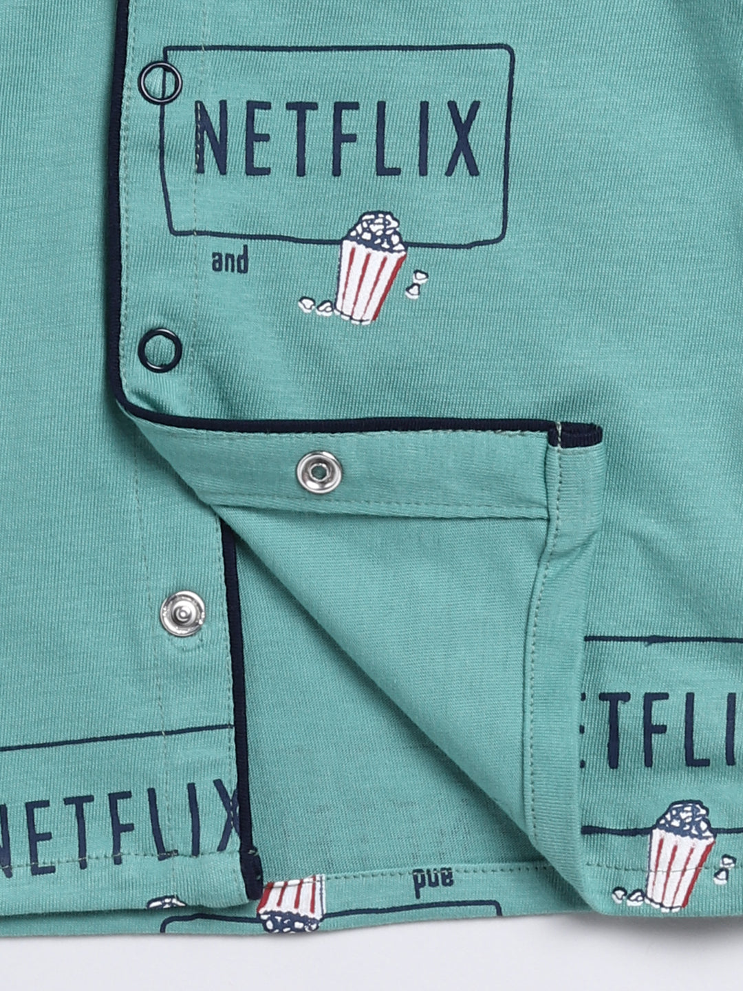 Green Netflix and Chill Full Sleeve Night Suit