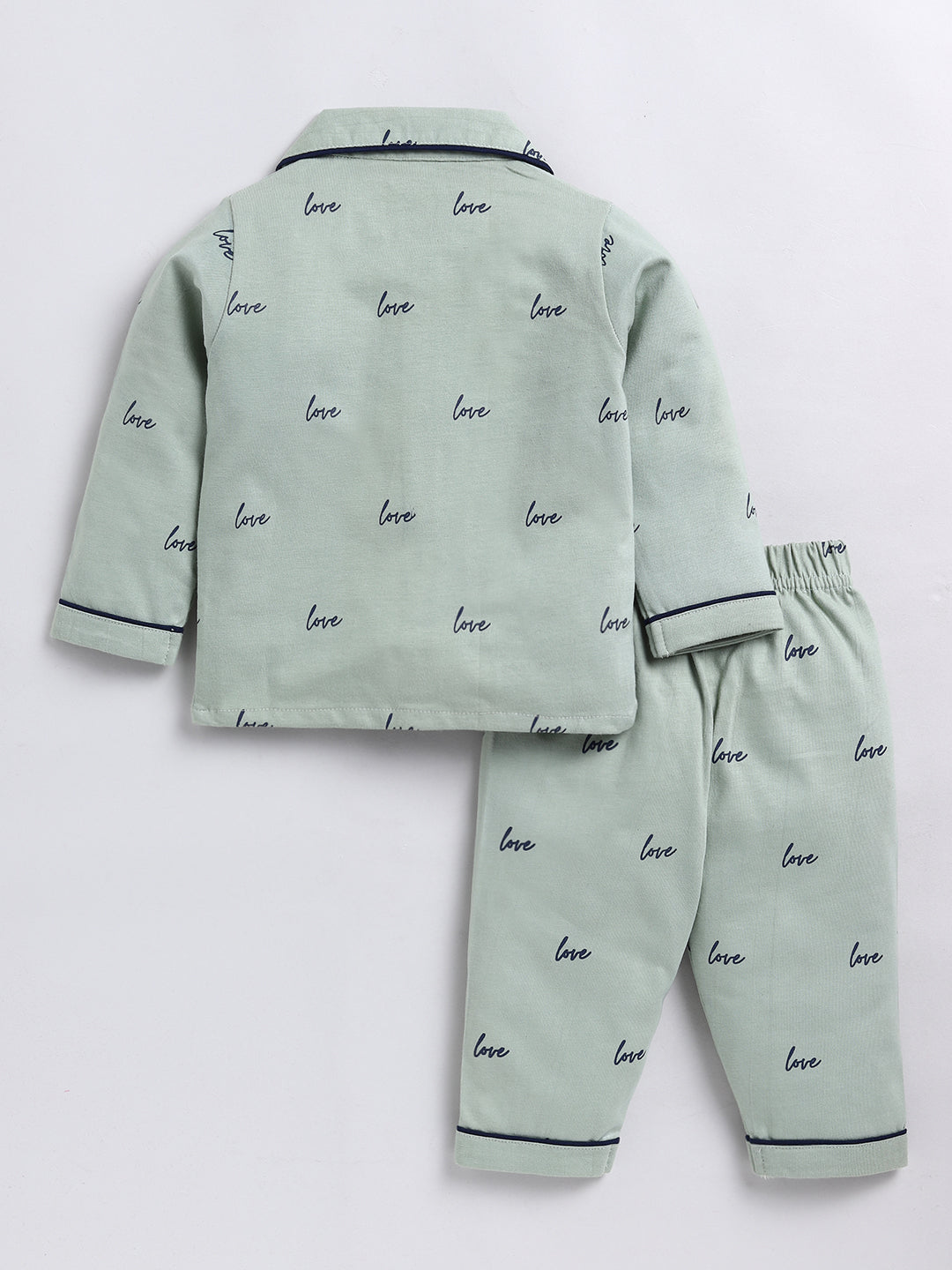 Green "Love" Full Sleeve Night Suit