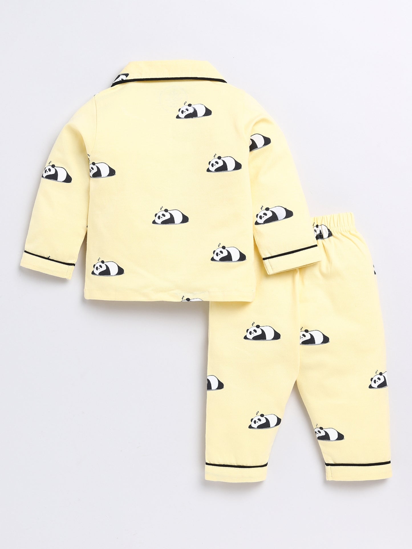 Yellow Sleeping Panda Full Sleeve Night Suit