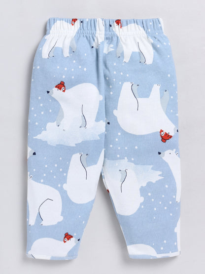 Polar Bear Blue Full Sleeve Nightwear Set