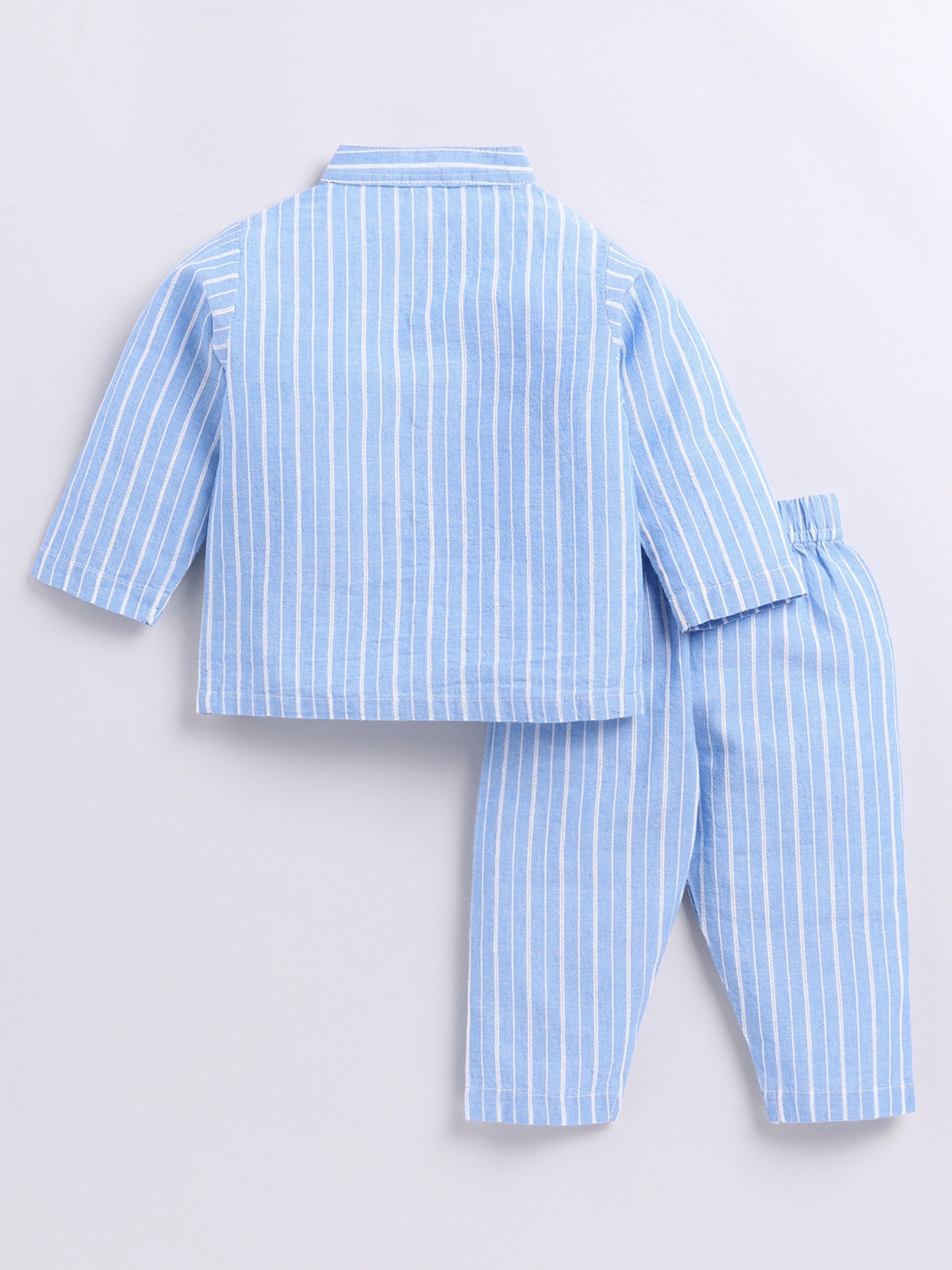 Striped Blue Full Sleeve Nightwear Set