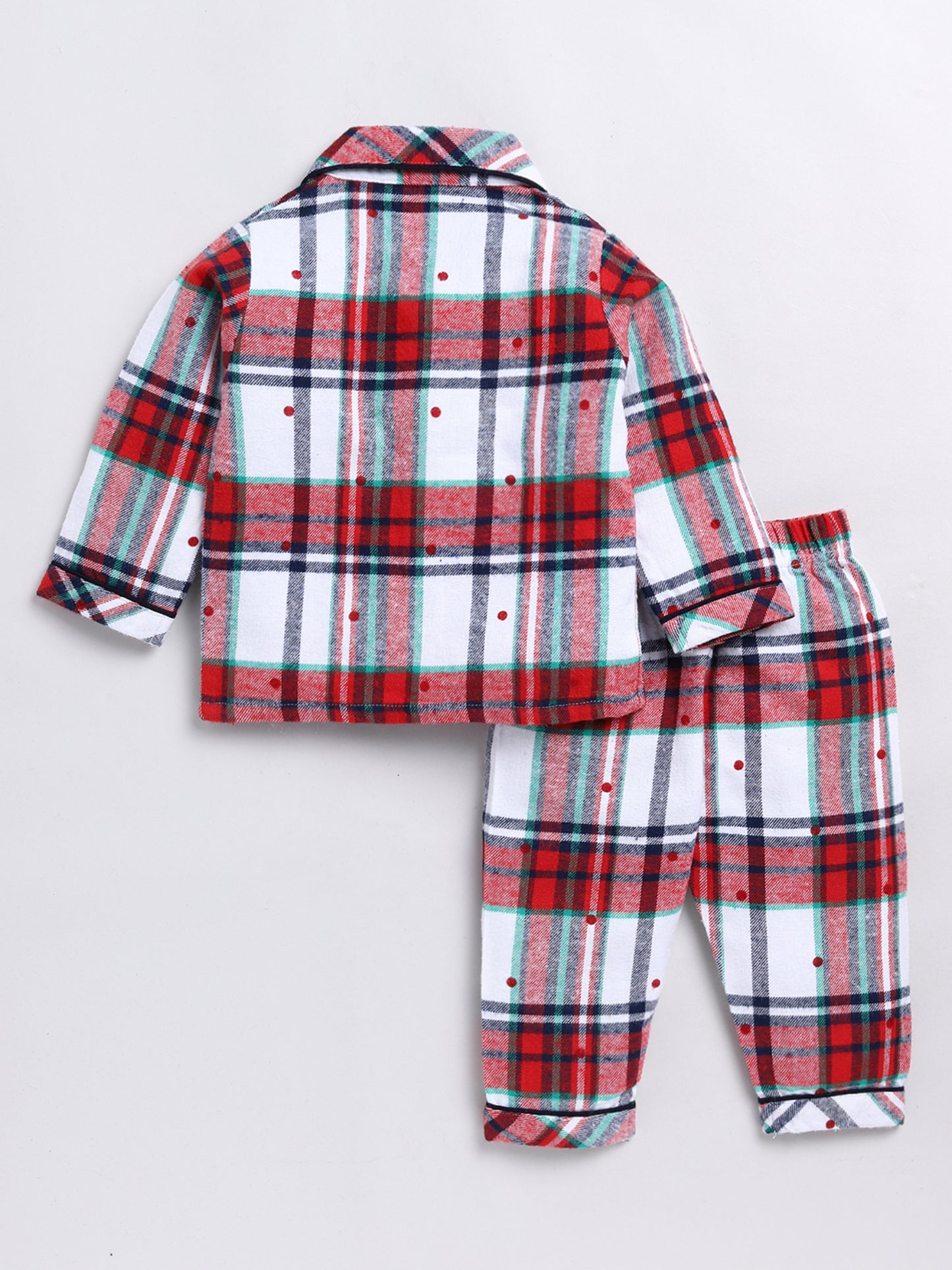 Checked Theme Red Full Sleeve Nightwear Set