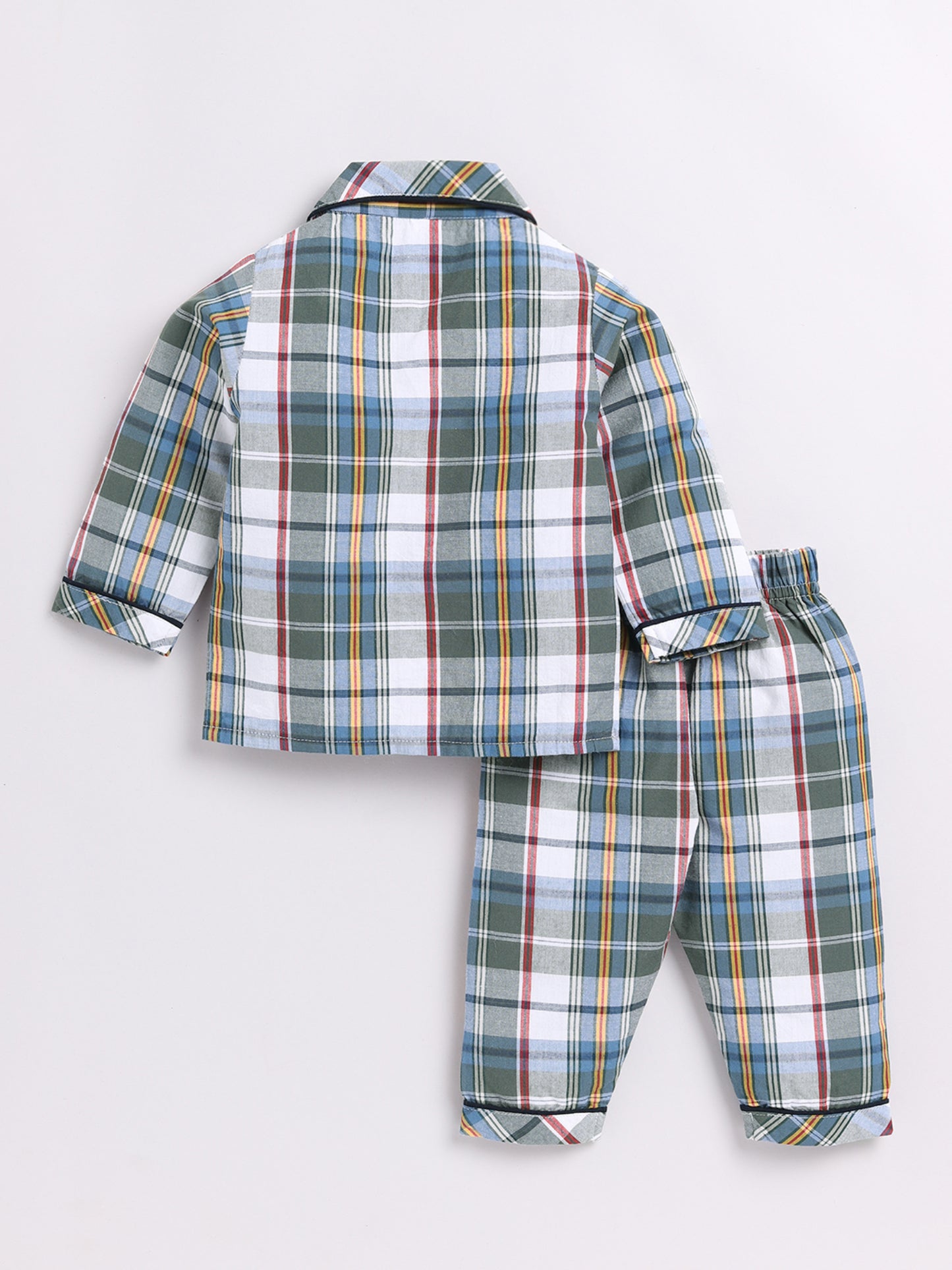 Checked Green Full Sleeve Nightwear Set