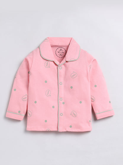 Pink Bubble Full Sleeve Nightwear Set