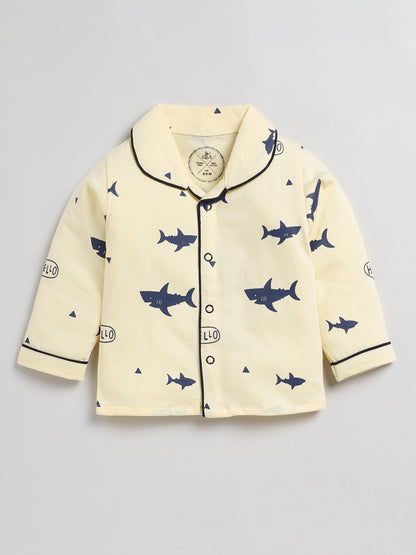 Baby Shark Yellow Full Sleeve Nightwear Set