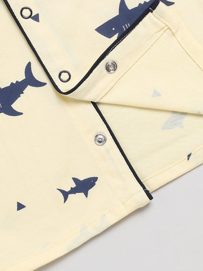 Baby Shark Yellow Full Sleeve Nightwear Set