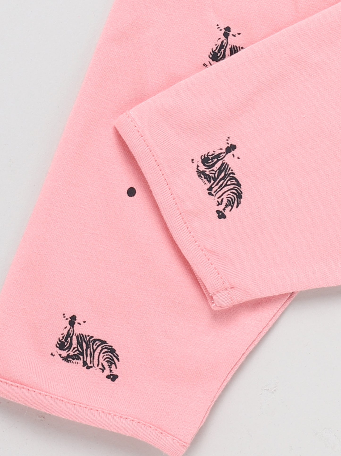 Zebra Print Pink Full Sleeve Nightwear Set