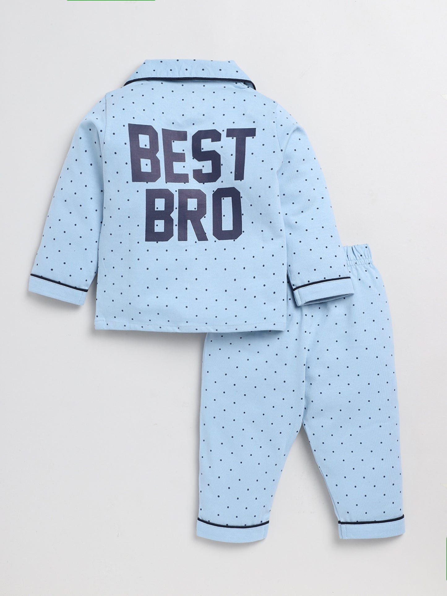 Best Bro Blue Full Sleeve Nightwear Set