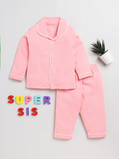 Super Sis Pink Full Sleeve Nightwear Set
