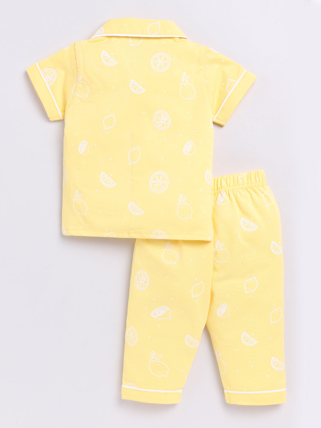 Lemon Print Yellow Half Sleeve Night Suit