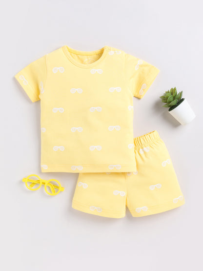 Yellow Sunglass Print Co-ord Set