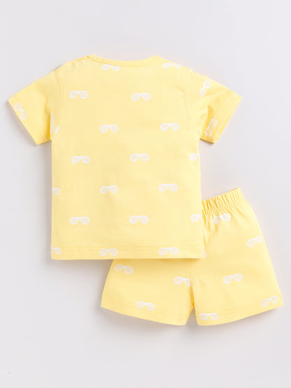 Yellow Sunglass Print Co-ord Set