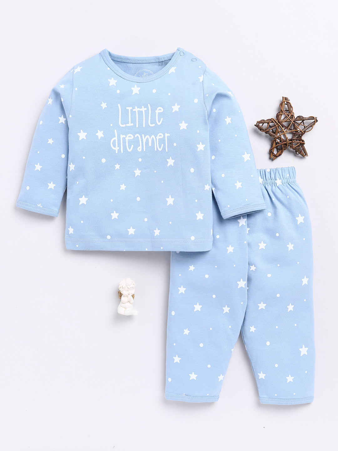 Blue "Little Dreamer" Full Sleeve Night Suit