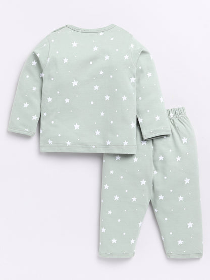 Green "Little Dreamer" Full Sleeve Night Suit