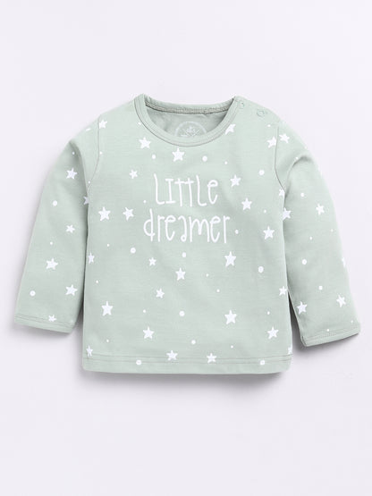 Green "Little Dreamer" Full Sleeve Night Suit