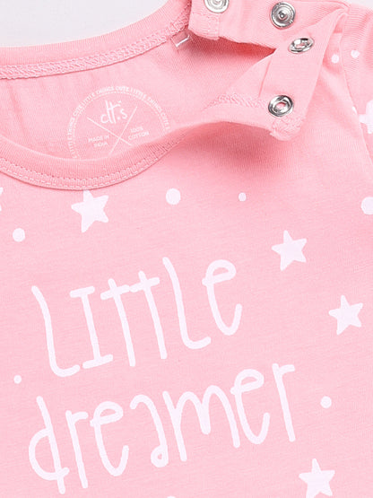 Pink "Little Dreamer" Full Sleeve Night Suit