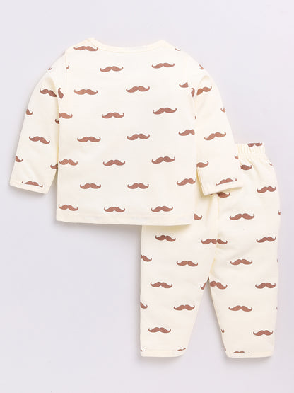 Cream "Little Man" Full Sleeve Night Suit