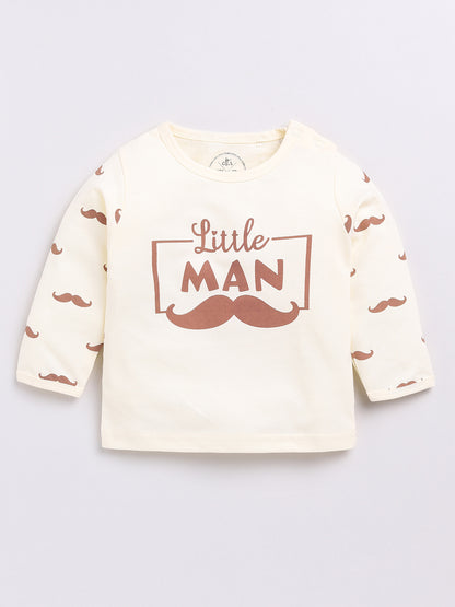 Cream "Little Man" Full Sleeve Night Suit