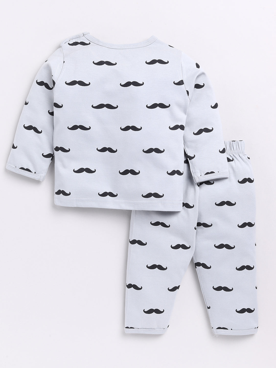 Grey "Little Man" Full Sleeve Night Suit