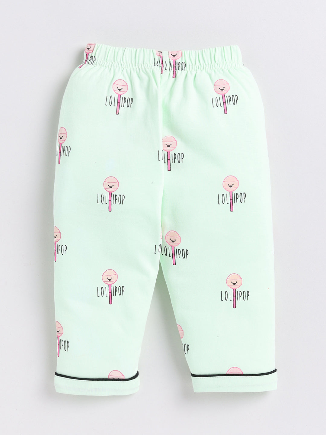 Green Lollipop Print Full Sleeve Night Suit