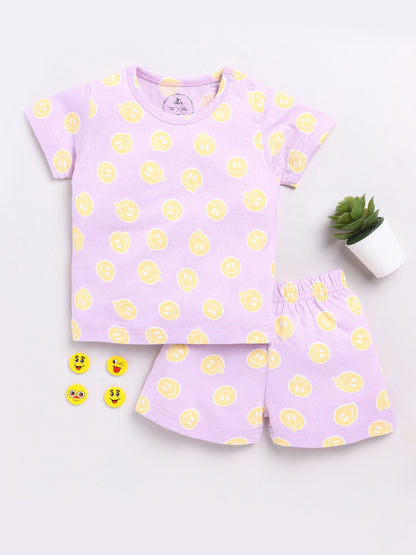 Purple Graphic Print Co-ord Set