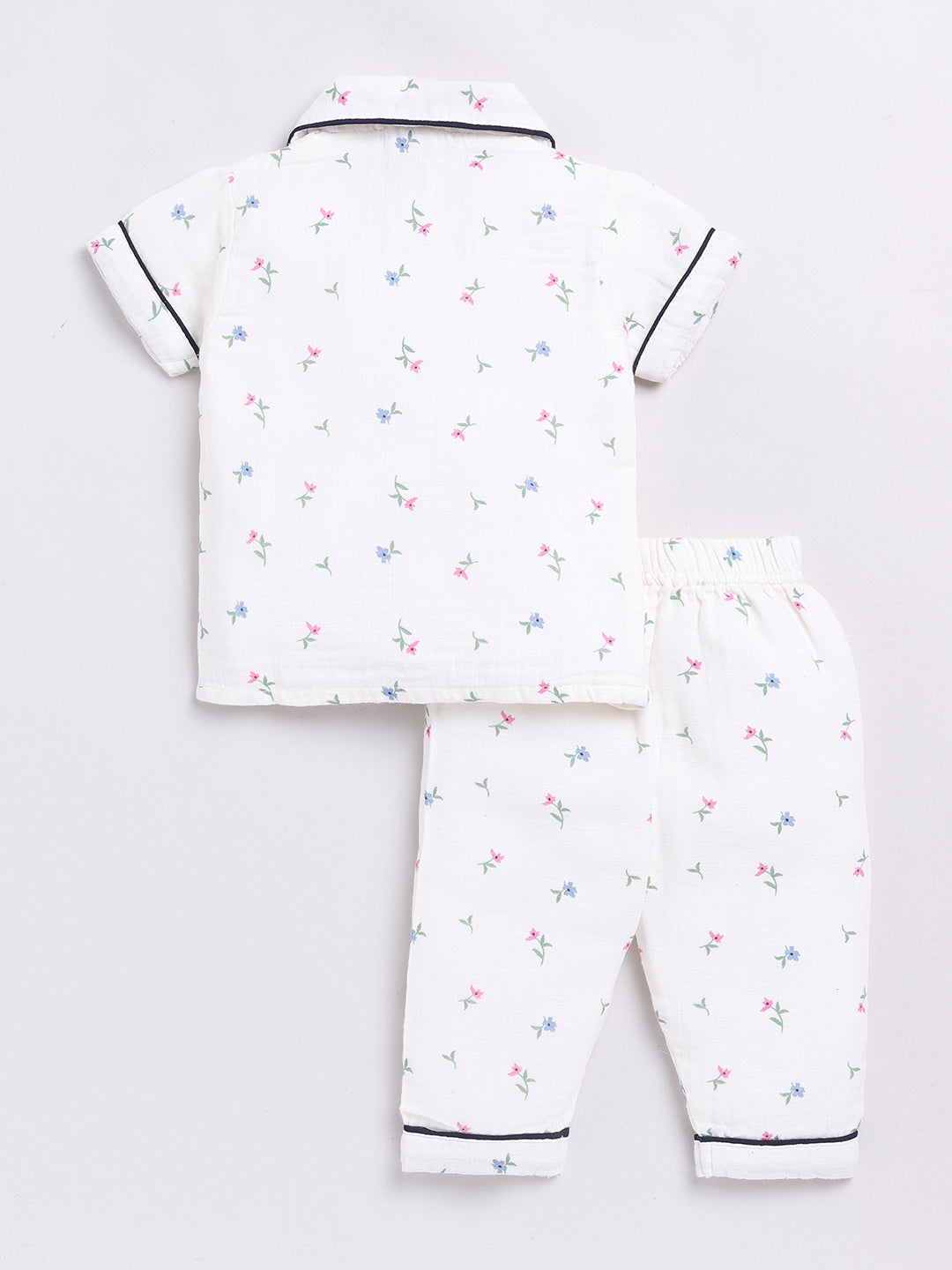 Multi Floral Half Sleeve Night Suit