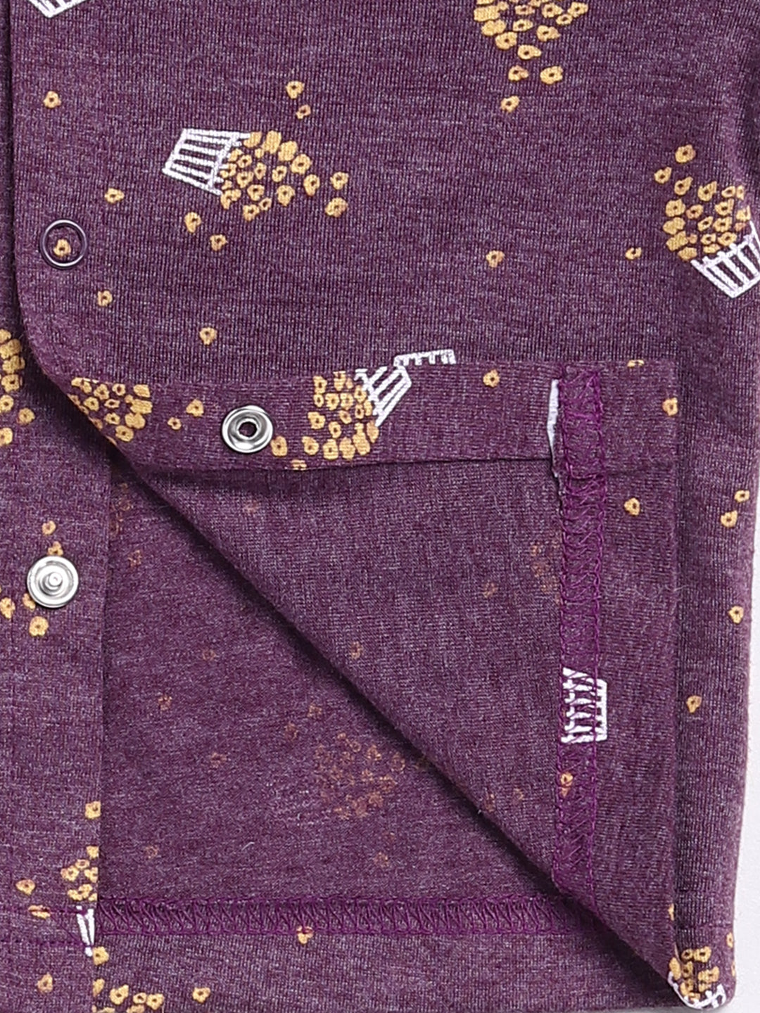 Purple Graphic Full Sleeve Night Suit