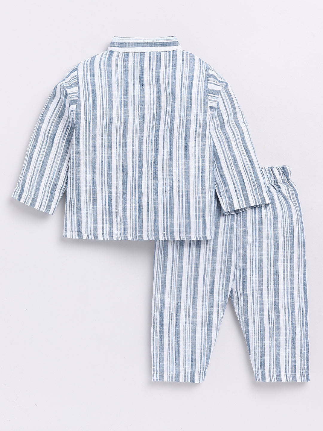 Blue Striped Full Sleeve Night Suit