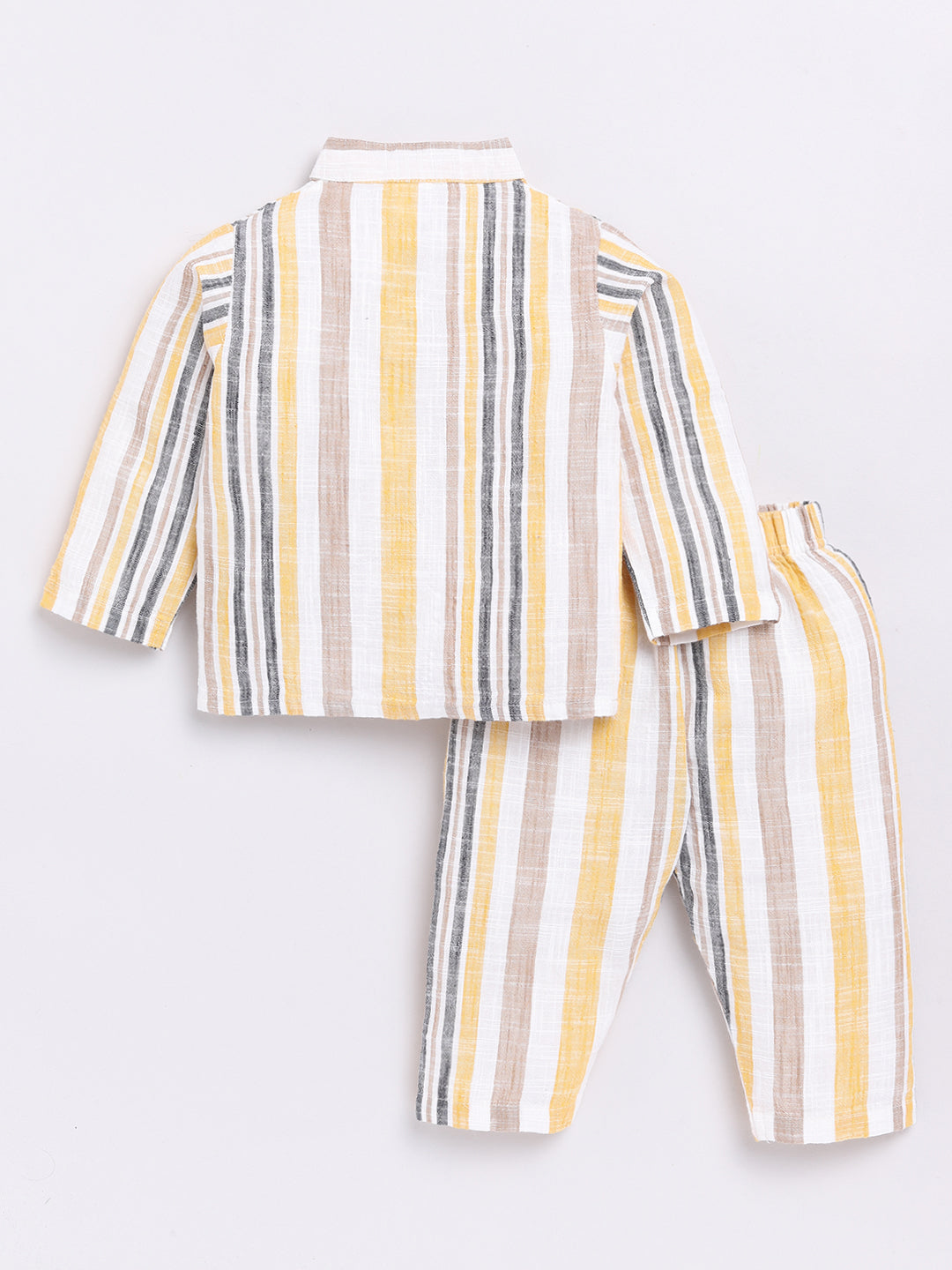 Yellow Striped Full Sleeve Night Suit